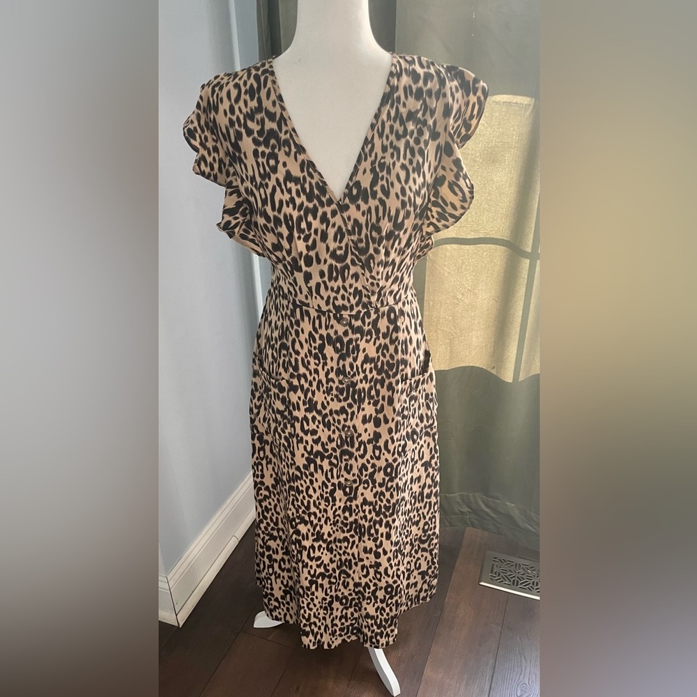 Sienna sky leopard maxi dress with pockets